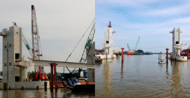 Cống ngăn triều đầu tiên của dự án chống ngập 10.000 tỷ đồng