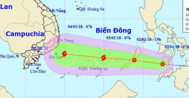 Nam bộ có khả năng đón cơn bão mạnh cấp 8 đầu tiên trong năm mới