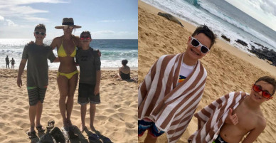 Britney Spears thả dáng trên bãi biển Hawaii với bikini nhỏ xíu