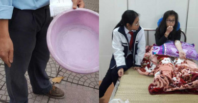 Hàng loạt học sinh cấp cứu do khí thải của nhà máy thép Việt-Nhật