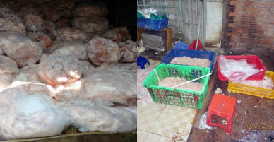 Hơn 2 tấn lòng heo bẩn tại TP.HCM được tẩy trắng bằng oxy già
