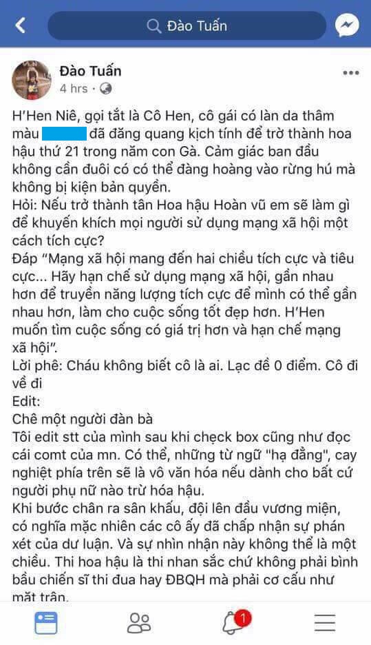 đào tuấn, h'nien, hoa hậu hoàn vũ, việt nam, dư luận bàn tán, hoa hậu da màu, trả lời ứng xử, hoa hậu hoàn vũ h'nien, tân hoa hậu h'nien, tin8