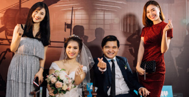 Lan Ngọc cùng dàn nghệ sĩ dự tiệc cưới đạo diễn Võ Thanh Hòa
