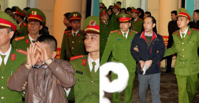 Ông Đinh La Thăng, Trịnh Xuân Thanh được che ô rời tòa