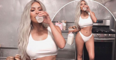 Khoe thân hình bốc lửa trong nhà bếp, Kim Kardashian bị chê kém vệ sinh