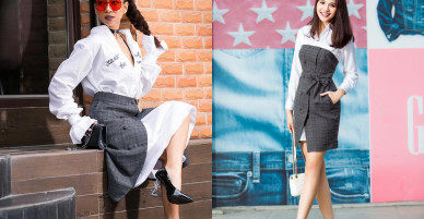 Sao Việt sành điệu với hoạ tiết ca rô