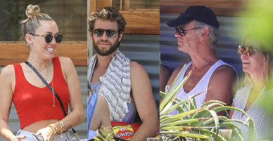 Miley Cyrus quây quần bên bố mẹ chồng tương lai ở Australia