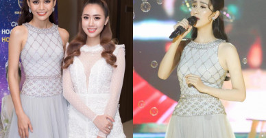 Diện chiếc váy ‘đụng hàng’ kỷ lục, á hậu Mâu Thủy ‘lấn át’ cả hoa hậu Đặng Thu Thảo