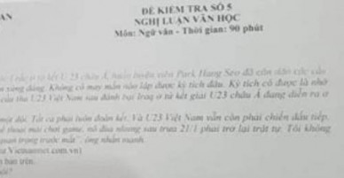 Chiến thắng của U23 Việt Nam vào đề kiểm tra Ngữ văn