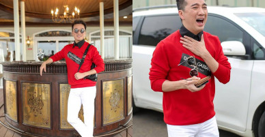 Mr Đàm mặc quần short ‘đi bão’ mừng U23 Việt Nam vào chung kết