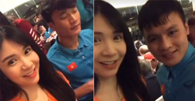 Thanh Bi Người phán xử trò chuyện với các cầu thủ U23 Việt Nam trong bữa tối