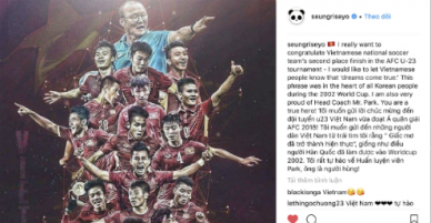 Seung Ri bất ngờ đăng ảnh chúc mừng U23 Việt Nam