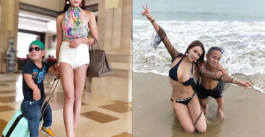 Cung Nguyệt Phi khoe ảnh tắm biển với bạn trai cao 1m