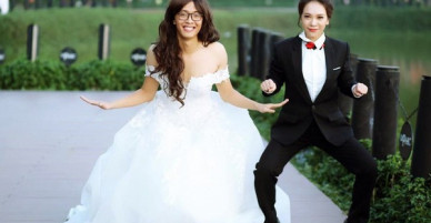 Bộ ảnh cưới hoán đổi của chú rể hot girl và cô dâu boy ngầu Hà Nội gây bão mạng xã hội