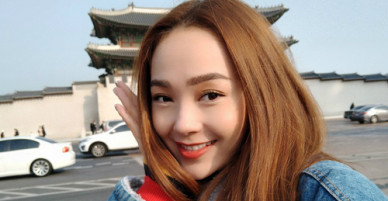 Minh Hằng khoe ảnh selfie tại Hàn Quốc