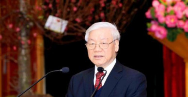 Tổng Bí thư gặp mặt, chúc Tết cán bộ, công chức, người lao động Văn phòng Trung ương Đảng