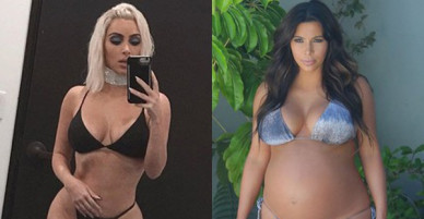 Chụp ảnh cực gợi cảm, Kim Kardashian khoe vòng eo chỉ còn 60 cm sau 2 lần mang thai