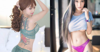4 chân dài bốc lửa quyến rũ fan nam với hình xăm “hiểm hóc”