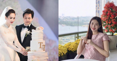 Mùng 2 Tết, Hoa hậu Đặng Thu Thảo khoe bụng bầu con đầu lòng