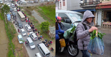 Ảnh: Biển người về chợ Viềng trước giờ khai hội, tắc đường hàng km