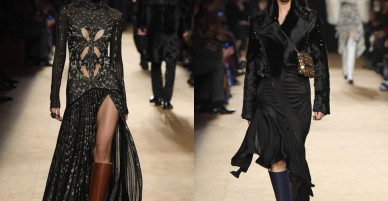 Váy xẻ cao nóng bỏng của Roberto Cavalli được khen hết lời tại Milan FW