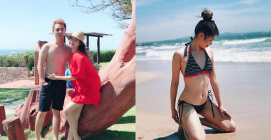 Vợ Đăng Khôi khoe dáng chuẩn với bikini sau 2 lần sinh nở