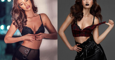 Đến lượt Minh Tú tự vạch áo khoe vòng 1 nóng bỏng
