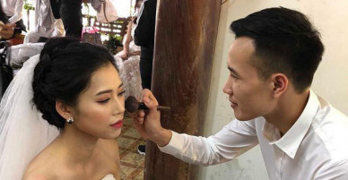 Chú rể dành 6 tháng học make-up để tự tay trang điểm cho vợ khi chụp hình cưới