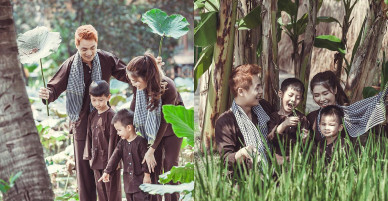 Vợ chồng Đăng Khôi đưa hai con về miền Tây tập làm nông dân