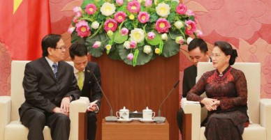 Chủ tịch Quốc hội Nguyễn Thị Kim Ngân tiếp Phó Chủ tịch Quốc hội Myanmar