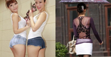 Váy áo mỏng tang, siêu ngắn gây đỏ mặt của con gái Trung Quốc
