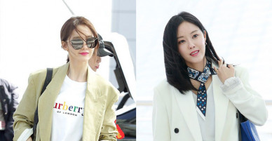 Cùng ra sân bay, Hyomin khoe chân triệt để có đủ sức đọ lại gu thời trang tinh tế của Yoona?
