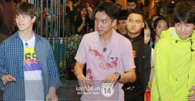 Đến nhà hàng Việt dùng bữa, tài tử Hoa du ký Lee Seung Gi, Yook Sung Jae cùng HLV U23 khó khăn thoát khỏi đám đông fan