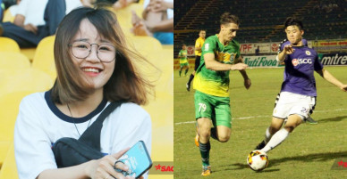 Hot girl ‘Chạm khẽ tim U23 chút thôi’ để mặt mộc đi cổ vũ cho Duy Mạnh, Quang Hải