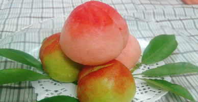 Bánh bao chay hình trái đào đẹp không nỡ ăn
