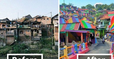 Từ khu ổ chuột thành làng cầu vồng nhộn nhịp du khách ở Indonesia