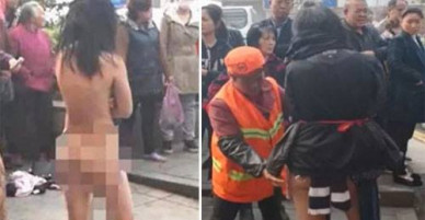 Nữ đạo chích tự lột đồ giữa phố, thách cảnh sát bắt