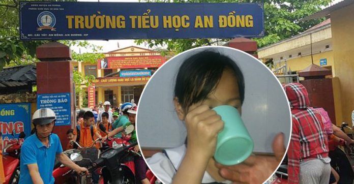 giáo viên, học sinh, uống nước bẩn, giẻ lau bảng, phản giáo dục, Tin8, trường An Đồng