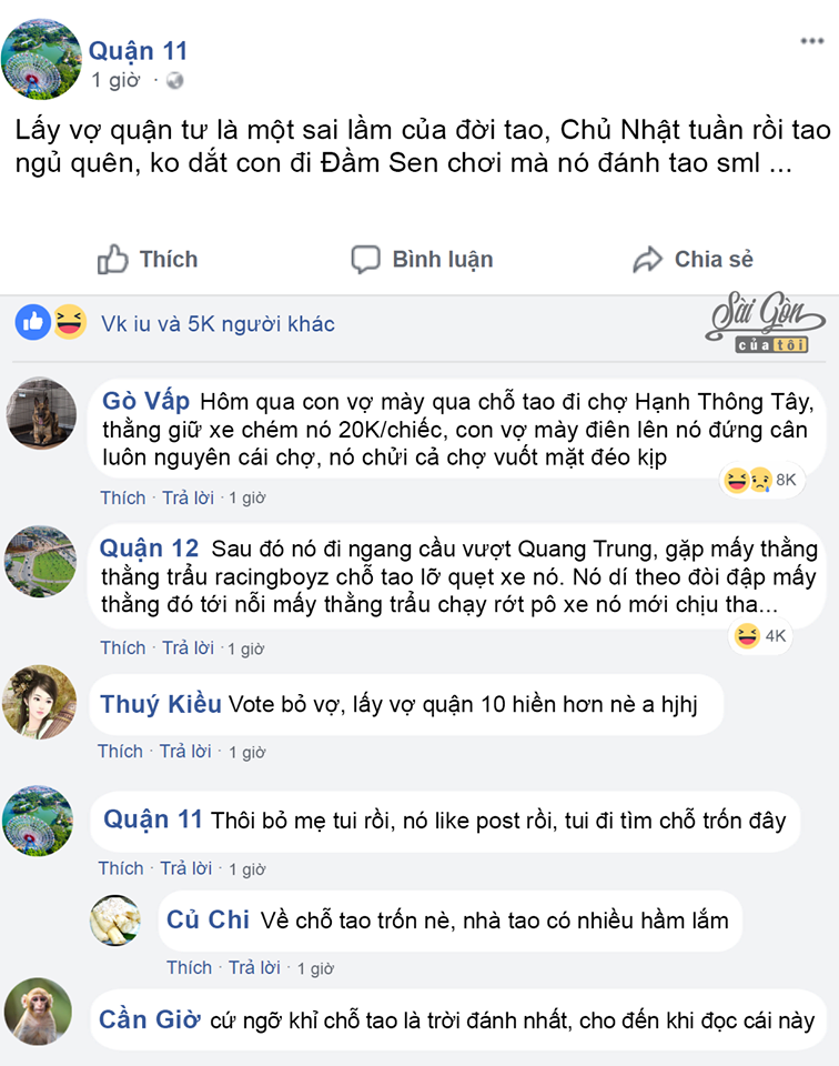 Facebook, người Sài Gòn, Sài Gòn có bao nhiêu quận, Tin8