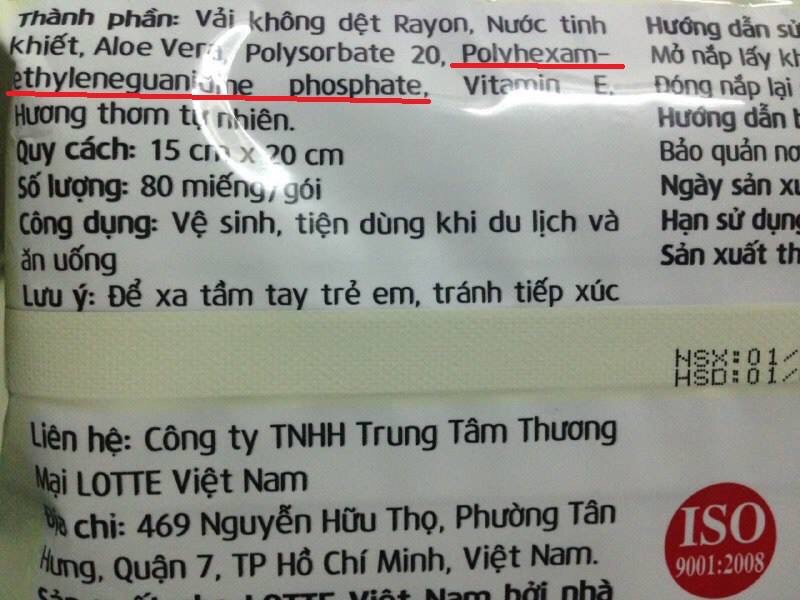 Khăn giấy ướt, lotte mart, ung thư, viêm phổi, độc hại, tin8