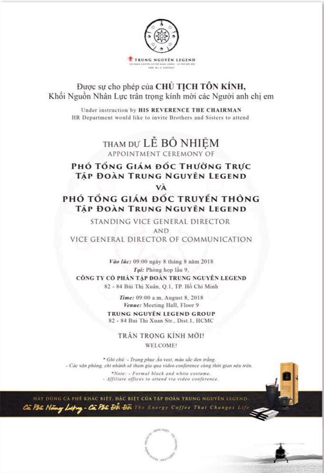 Trung Nguyên, cà phê, Đặng Lê Nguyên Vũ, chiến lược, chiêu trò, bổ nhiệm, bí ẩn, tin8