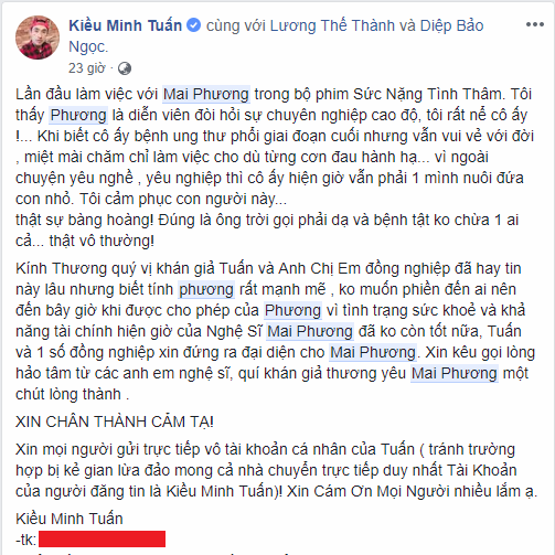 Mai Phương, diễn viên, nghệ sĩ Việt, tấm lòng, giúp đỡ, ung thư phổi, thời kì cuối, tin8