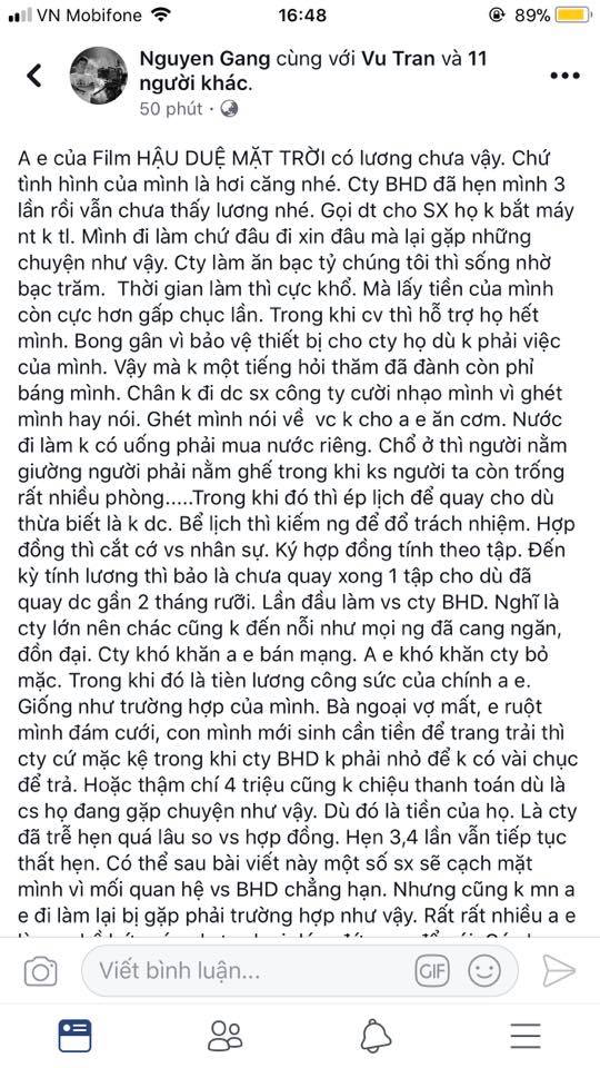 hậu duệ mặt trời bản Việt, BHD, quịt tiền, nhân viên, tin8