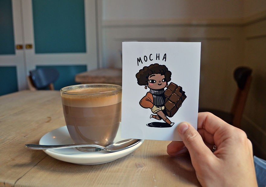 cafe, tin8, nước uống, bộ ảnh, xinh, đẹp, dễ thương, Latte, Cappuccino, Long Black, Cortado, Mocha, Frappuccino